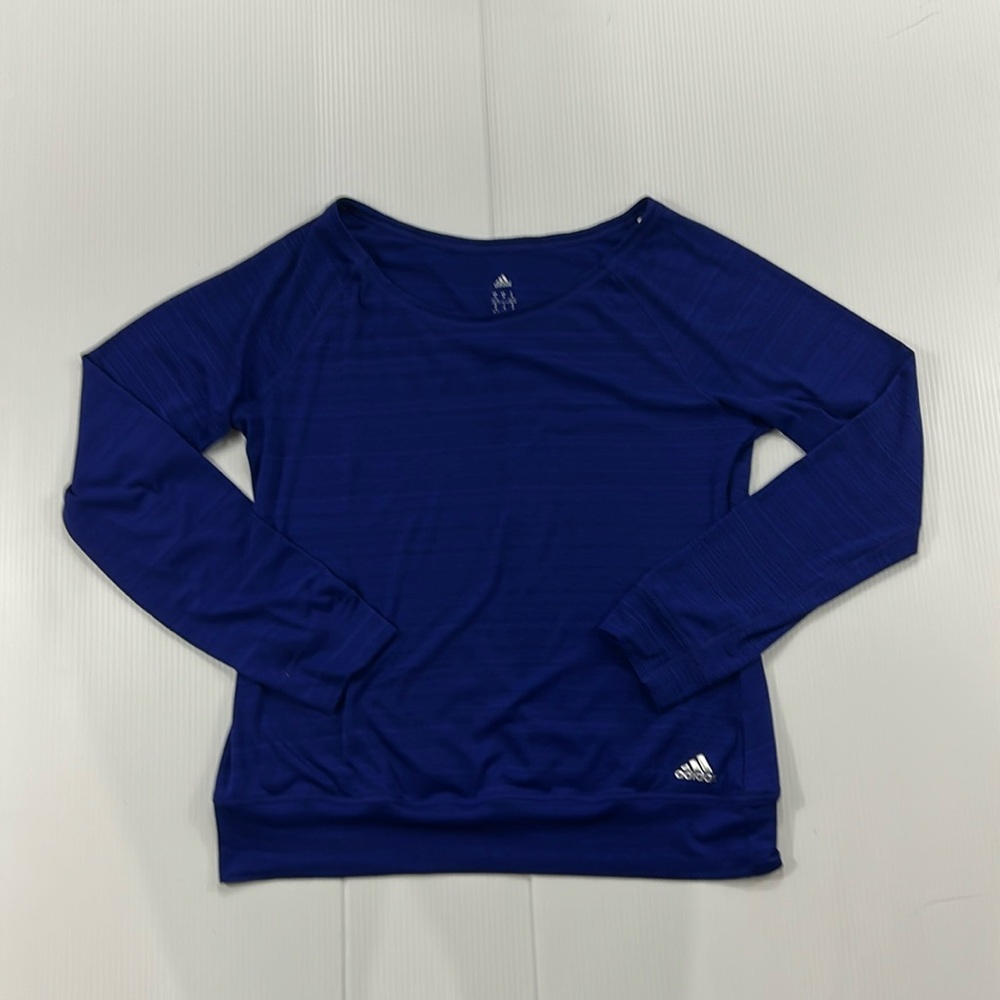 K27. Adidas‎ Women's Vibrant Blue Long Sleeve Blouse (M)